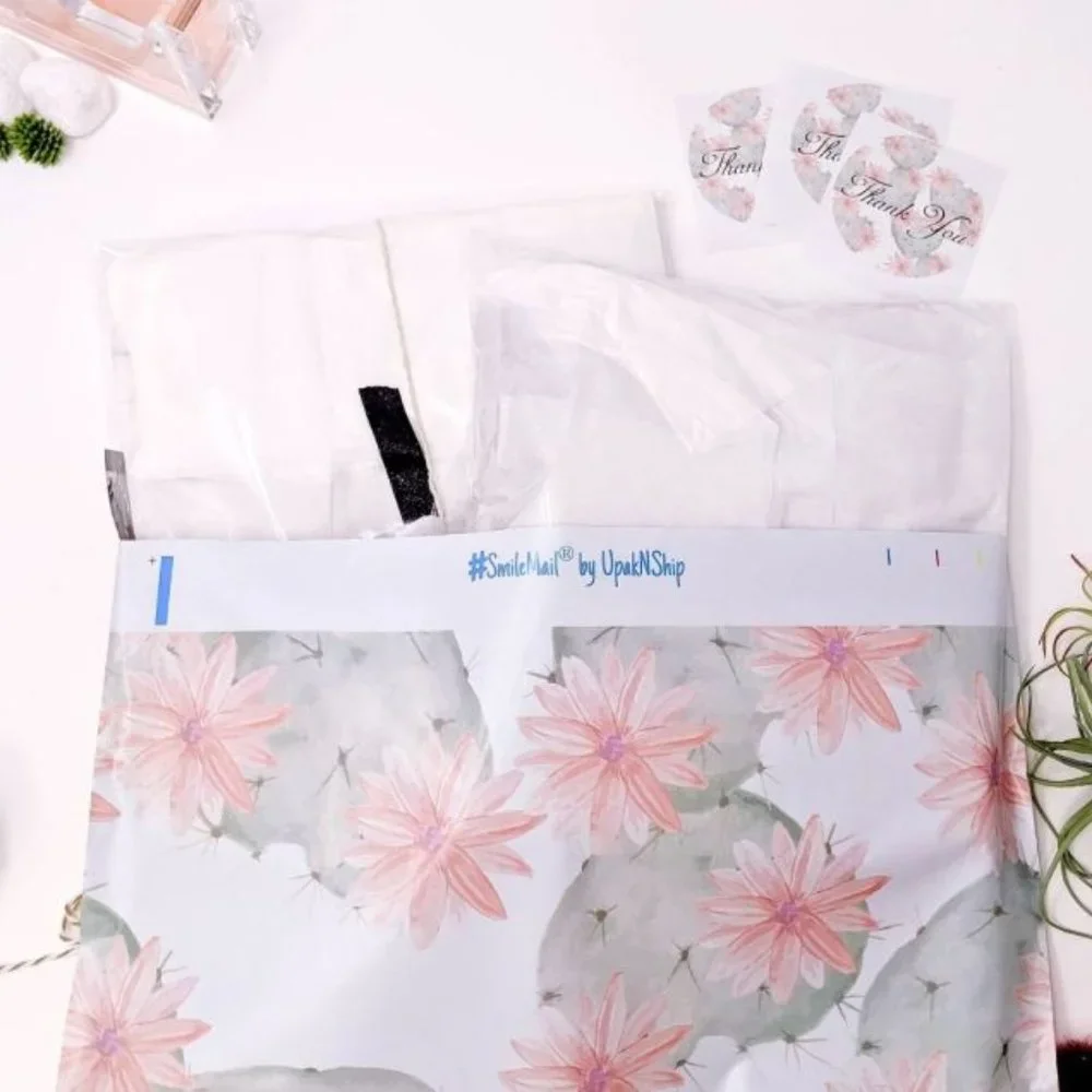 Flowering Cactus Poly Mailers 10x13 Pack of 25 - Picture 4 of 5